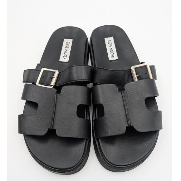 Steve Madden Mayhem Slide Sandal Open Toe Women's Black Size US8.5 EU39 - Picture 3 of 12